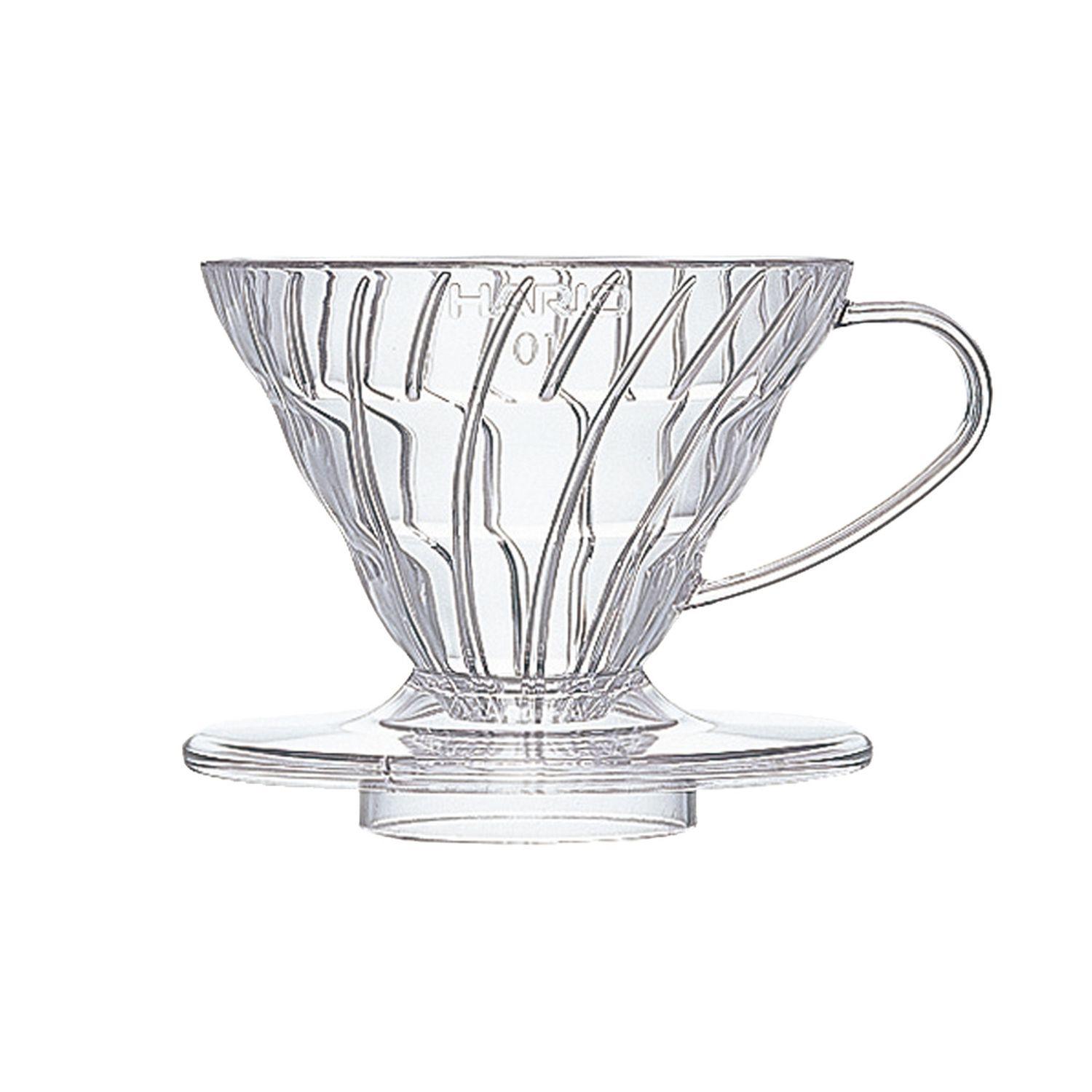 Hario V60 plastový dripper na prípravu filtrovanej kávy. Veľkosť 01.